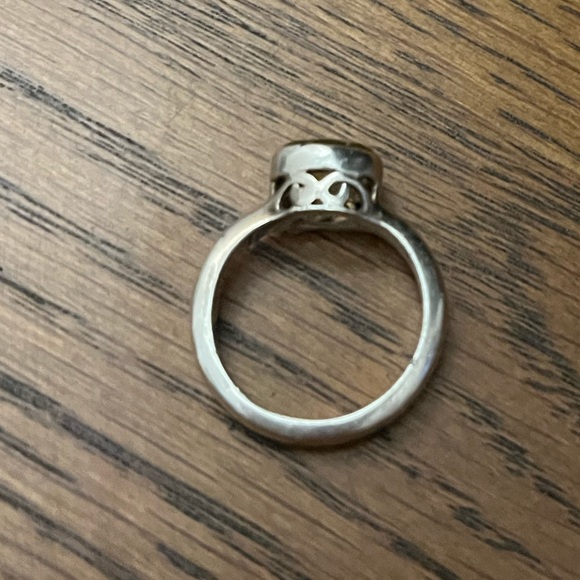 Citrine Oval Stone Sterling Silver Ring SIze 7 - Picture 3 of 5